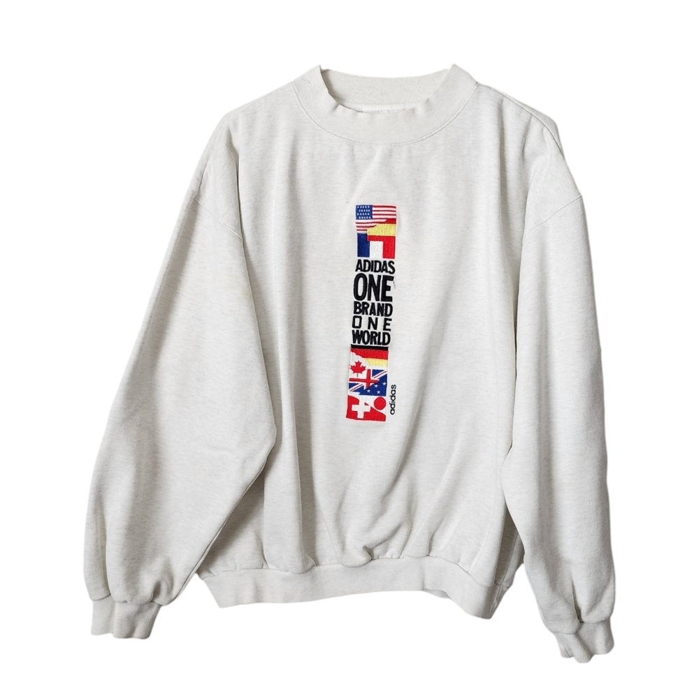 ADIDAS x VINTAGE Flag Archive crewneck sweatshirt ORIGINAL VINTAGE 90s‎